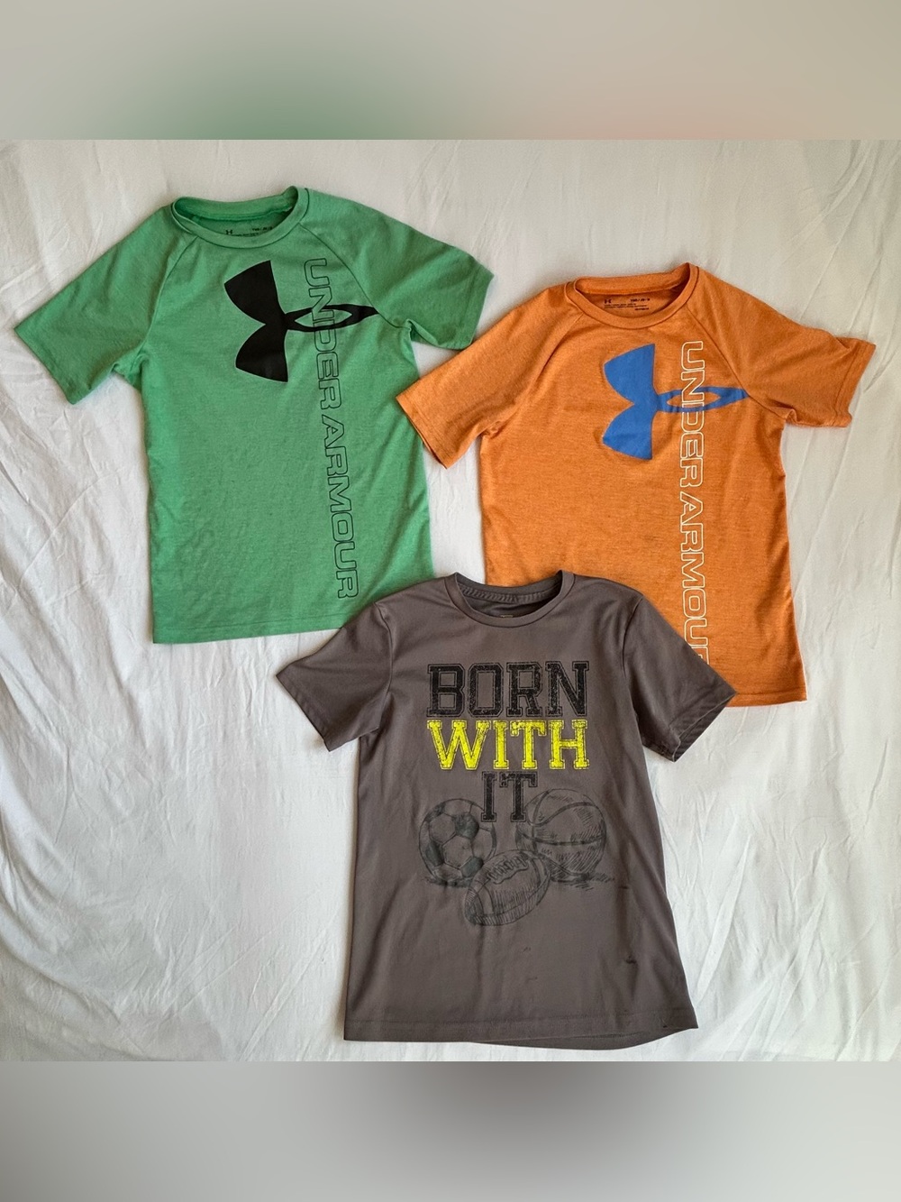 Under Armour Green & Orange Short Sleeve Performance Quick Dry Tees (3-Pack)